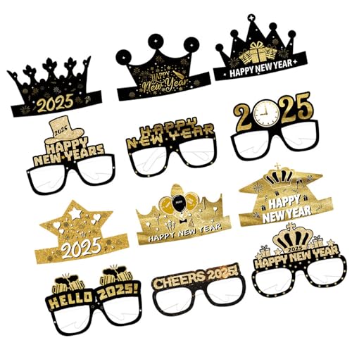 KJDKNC Neujahrs Papierhut Und Brillen Party Set 2025 Feier Accessoire Elegante Foto Requisiten Für Partys Und Zusammenkünfte KJDKNC Neujahrs Papierhut Und Brillen Party Set 2025 Feier Accessoire Elegante Foto Requisiten Für Partys Und Zusammenkünfte von KJDKNC