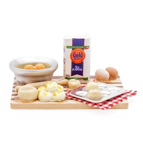 KJDKNC Puppenhäuser Backen Eier Modell Küchenutensilien Maßstab 1:12 Teenager Mädchen Kind Puppenhäuser Dekorationen Spielzeug Spielset von KJDKNC