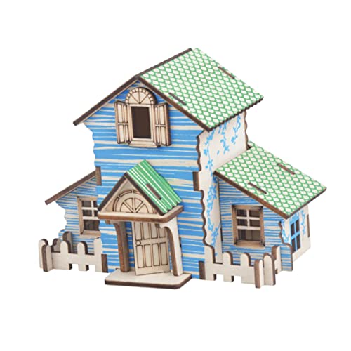 KJHBV Spielzeuge 1Stk Mini-Hausmodell Hauspuzzle 3D Holzbaukasten Mikrorätsel Modelle 3D-Puzzle für Kinder Rätsel dreidimensional Holzhaus Lipgloss Suite Spielzeug Hölzern von KJHBV