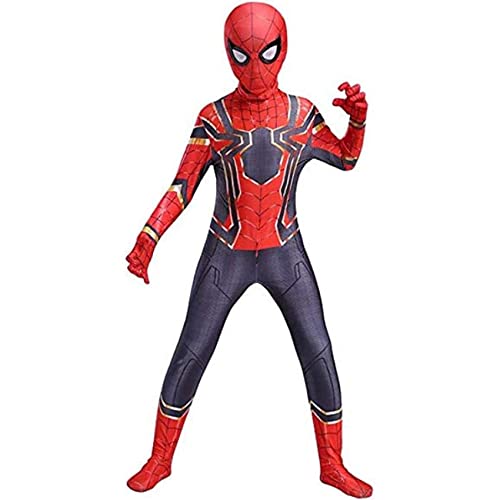 KJHGVBM Spiderman Kostüm Kinder far from Home,Spiderman Erwachsene Cosplay Maske für Karneval Halloween,Original Superhelden Verkleidung Anzug Schwarz Jungen Mädchen 3-14 Jahre, (110~120)cm von KJHGVBM