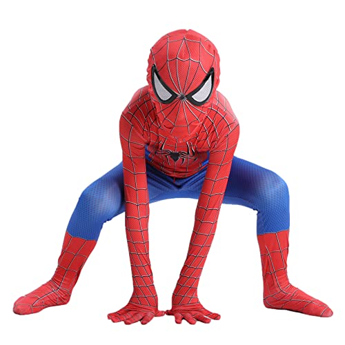KJHGVBM Spiderman Kostüm Kinder far from Home,Spiderman Erwachsene Cosplay Maske für Karneval Halloween,Original Superhelden Verkleidung Anzug Schwarz Jungen Mädchen 3-14 Jahre, (150~160)cm von KJHGVBM