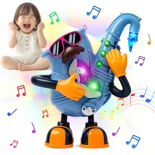 KJIXYUNG Elektrisches Tanzspielzeug mit Geräuschen – Saxophonspielzeug für Kinder mit Musik, Schaukel-Twister-Tanzspielzeug, Geschenk für Kleinkinder ab 3 Jahren von KJIXYUNG