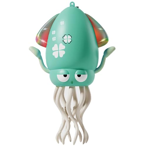 KJIXYUNG Tanzender & krabbelnder Oktopus mit LED Lichtern und Musik - Automatisch schwingendes musikalisches interaktives Spielzeug, lustiges Geburtstagsgeschenk (Türkis) von KJIXYUNG