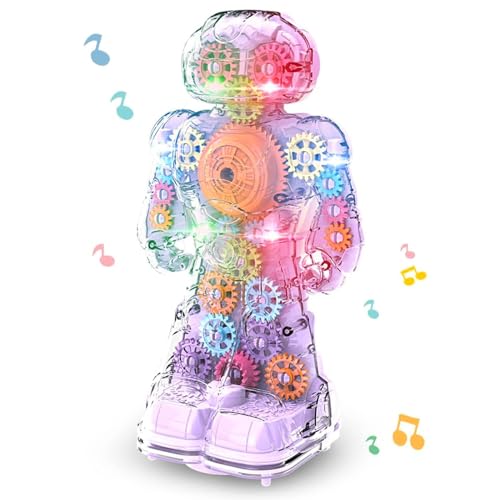 KJIXYUNG Transparenter Getrieberoboter Universal Walking Robot mit Licht und Musik Kinderspielzeug für Jungen und Mädchen Kinderspiele 2-4 Jahre von KJIXYUNG