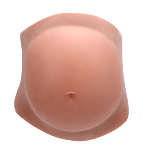 Gefälschter schwangerer Bauch aus Silikon Silikon-Schwangerschaftsbauch-Kostüm Klettverschluss-Design for Tragen verstellbar leicht weich künstlich Babypartys Bühnenauftritte Cosplay(Antique Brass) von KJMWXOP