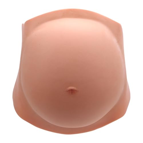 Gefälschter schwangerer Bauch aus Silikon Silikon-Schwangerschaftsbauch-Kostüm Klettverschluss-Design for Tragen verstellbar leicht weich künstlich Babypartys Bühnenauftritte Cosplay(Yellow) von KJMWXOP