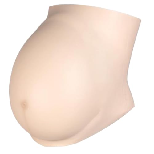 Silikon-Schwangerschaftsbauch künstlicher Schwangerschaftsbauch (6–8 Monate) realistischer künstlicher Babybauch aus Silikon weiche Hautberührung schwangerer Bodysuit bronzefarben(Ivory White) von KJMWXOP