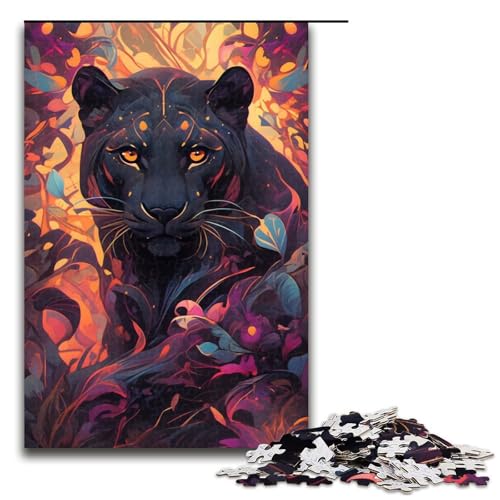 1000 Teile Buntes Leoparden-Puzzle, Geschenkideen für Erwachsene, geeignet für Teenager ab 14 Jahren, Größe 50 x 75 cm von KJYMNC