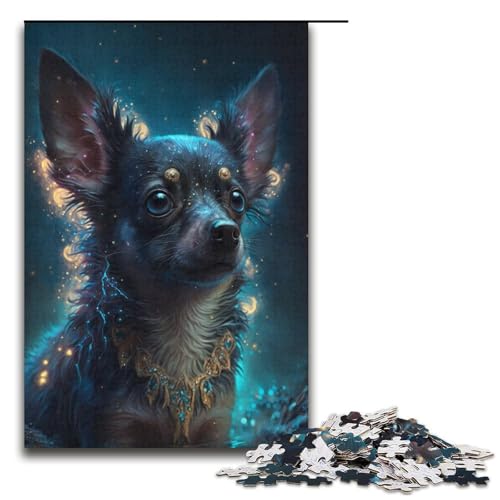 1000 Teile Chihuahua-Puzzle für Erwachsene aus Pappe, Lernspiel, Herausforderungsspielzeug, Größe 38 x 26 cm von KJYMNC