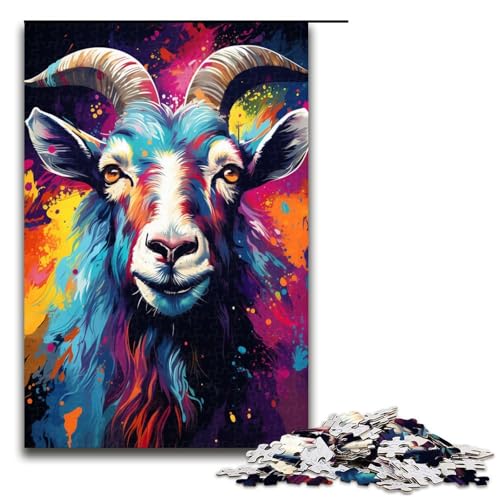 1000 Teile für Erwachsene, Bizarre, Bunte Ziegen-Puzzles für Holzpuzzles, Lernspiel, Herausforderungsspielzeug, Größe 50 x 75 cm 1000 Teile für Erwachsene, Bizarre, Bunte Ziegen-Puzzles für Holzpuzzles, Lernspiel, Herausforderungsspielzeug, Größe 50 x 75 cm von KJYMNC