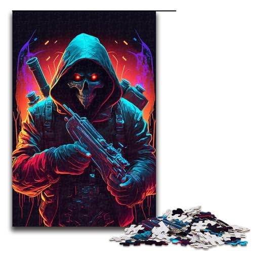 1000 Teile für Erwachsene, Kriegerskelett-Puzzles für Holzpuzzles, Lernspiel, Herausforderungsspielzeug, Größe 50 x 75 cm 1000 Teile für Erwachsene, Kriegerskelett-Puzzles für Holzpuzzles, Lernspiel, Herausforderungsspielzeug, Größe 50 x 75 cm von KJYMNC