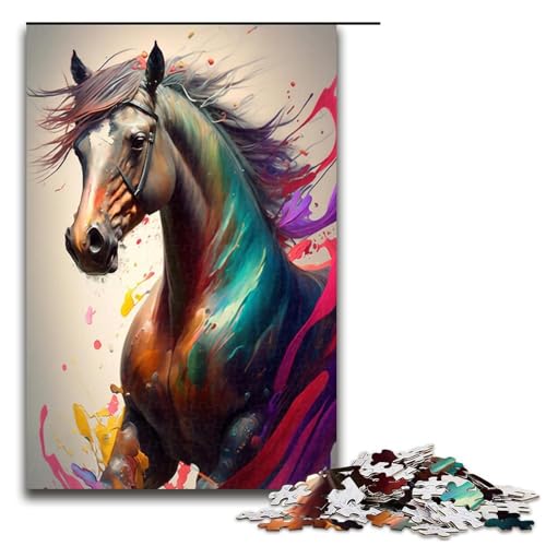 1000 Teile für Erwachsene, Pferdemalerei-Puzzles für Holzpuzzles, Lernspiel, Herausforderungsspielzeug, Größe 50 x 75 cm 1000 Teile für Erwachsene, Pferdemalerei-Puzzles für Holzpuzzles, Lernspiel, Herausforderungsspielzeug, Größe 50 x 75 cm von KJYMNC