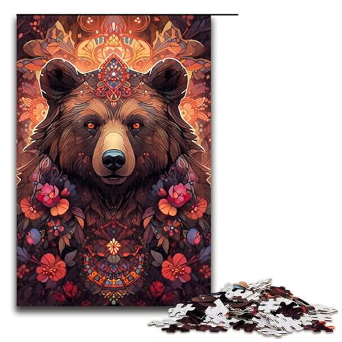 1000 Teile für Erwachsene, buntes Braunbär-Puzzle aus Holz, Lernspiel, Herausforderungsspielzeug, Größe 50 x 75 cm 1000 Teile für Erwachsene, buntes Braunbär-Puzzle aus Holz, Lernspiel, Herausforderungsspielzeug, Größe 50 x 75 cm von KJYMNC