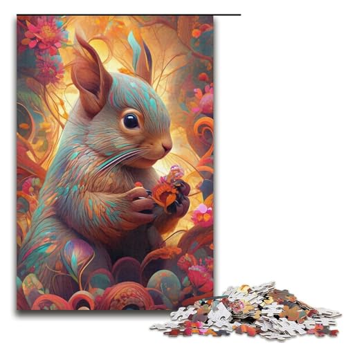 1000 Teile für Erwachsene, buntes Eichhörnchen-Puzzle für Karton, Lernspiel, Herausforderungsspielzeug, Größe 38 x 26 cm 1000 Teile für Erwachsene, buntes Eichhörnchen-Puzzle für Karton, Lernspiel, Herausforderungsspielzeug, Größe 38 x 26 cm von KJYMNC