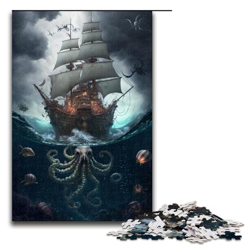 1000 Teile für Erwachsene, buntes Piratenschiff-Puzzle aus Holz, Lernspiel, Herausforderungsspielzeug, Größe 50 x 75 cm 1000 Teile für Erwachsene, buntes Piratenschiff-Puzzle aus Holz, Lernspiel, Herausforderungsspielzeug, Größe 50 x 75 cm von KJYMNC