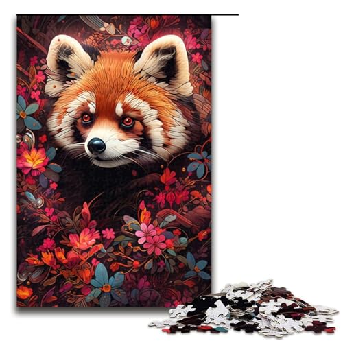 1000 Teile für Erwachsene, buntes rotes Panda-Puzzle aus Holz, Lernspiel, Herausforderungsspielzeug, Größe 50 x 75 cm 1000 Teile für Erwachsene, buntes rotes Panda-Puzzle aus Holz, Lernspiel, Herausforderungsspielzeug, Größe 50 x 75 cm von KJYMNC