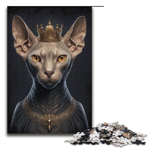 1000 Teile für Erwachsene, haarlose Katze, Puzzle für Karton, Lernspiel, Herausforderungsspielzeug, Größe 38 x 26 cm 1000 Teile für Erwachsene, haarlose Katze, Puzzle für Karton, Lernspiel, Herausforderungsspielzeug, Größe 38 x 26 cm von KJYMNC