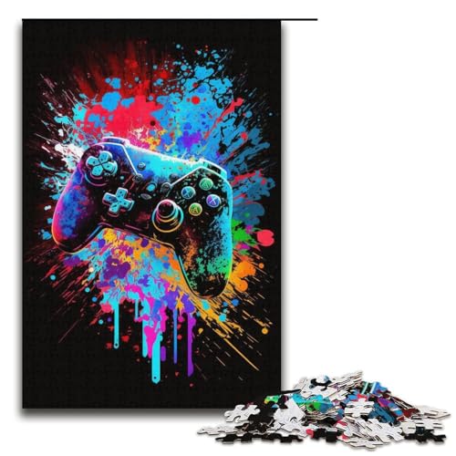 1000 Teile für Erwachsene Art Neon Game Puzzles für Karton Puzzles Lernspiel Herausforderung Spielzeug Größe 38x26 cm von KJYMNC