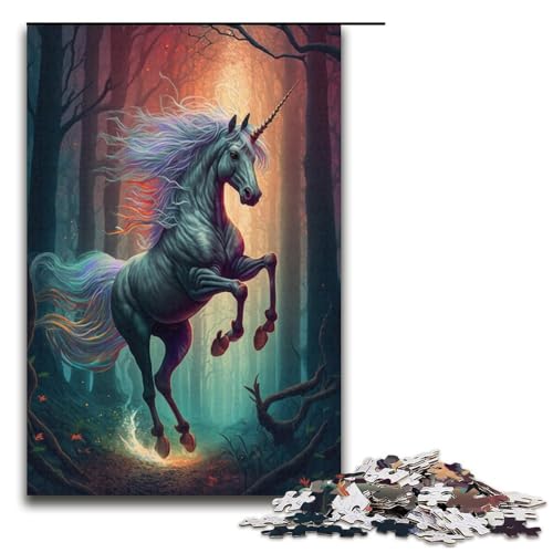 1000 Teile für Erwachsene Einhorn-Puzzles für Karton Puzzles Lernspiel Herausforderung Spielzeug Größe 38x26 cm von KJYMNC