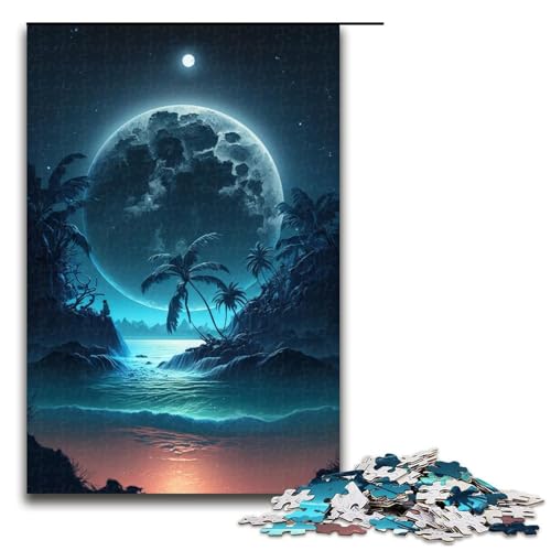 1000 Teile für Erwachsene Insel im Meer Puzzles für Holzpuzzles Lernspiel Herausforderungsspielzeug Größe 50x75 cm von KJYMNC
