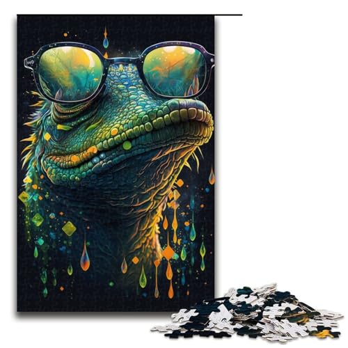 1000 Teile für Erwachsene Krokodil mit Brille Puzzles für Holzpuzzles Lernspiel Herausforderungsspielzeug Größe 50x75 cm 1000 Teile für Erwachsene Krokodil mit Brille Puzzles für Holzpuzzles Lernspiel Herausforderungsspielzeug Größe 50x75 cm von KJYMNC
