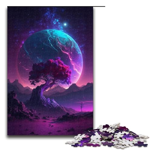 1000 Teile für Erwachsene Lila Planet Tree Puzzles für Holzpuzzles Lernspiel Herausforderungsspielzeug Größe 50x75 cm 1000 Teile für Erwachsene Lila Planet Tree Puzzles für Holzpuzzles Lernspiel Herausforderungsspielzeug Größe 50x75 cm von KJYMNC