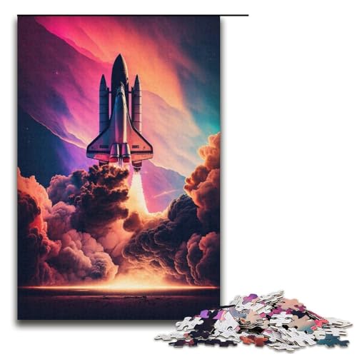 1000 Teile für Erwachsene Raketenstart-Puzzles für Papppuzzles Lernspiel Herausforderungsspielzeug Größe 38x26 cm von KJYMNC