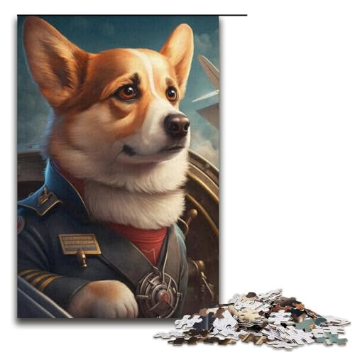 1000-teiliges Aviator Corgi-Puzzle, Geschenkideen für Erwachsene, geeignet für Teenager ab 14 Jahren, Größe 38 x 26 cm von KJYMNC