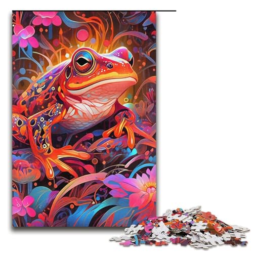 1000-teiliges Frosch-Puzzle, Kartonpuzzle, tolles Geschenk für Erwachsene, Größe 38 x 26 cm 1000-teiliges Frosch-Puzzle, Kartonpuzzle, tolles Geschenk für Erwachsene, Größe 38 x 26 cm von KJYMNC