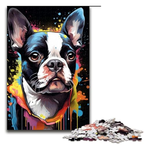 1000-teiliges Hundepuzzle für Erwachsene, Holzpuzzle, tolles Geschenk für Erwachsene, Größe 50 x 75 cm von KJYMNC