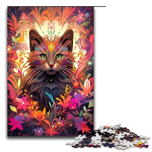 1000-teiliges Katzen-Puzzle für Kinder, Holzpuzzle, Familienaktivität, Größe 50 x 75 cm 1000-teiliges Katzen-Puzzle für Kinder, Holzpuzzle, Familienaktivität, Größe 50 x 75 cm von KJYMNC