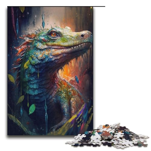1000-teiliges Krokodil-Malpuzzle, Geschenkideen für Erwachsene, geeignet für Jugendliche ab 14 Jahren, Größe 38 x 26 cm von KJYMNC