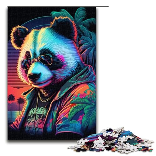 1000-teiliges Neon-Panda-Puzzle, Geschenkideen für Erwachsene, geeignet für Teenager ab 14 Jahren, Größe 50 x 75 cm 1000-teiliges Neon-Panda-Puzzle, Geschenkideen für Erwachsene, geeignet für Teenager ab 14 Jahren, Größe 50 x 75 cm von KJYMNC