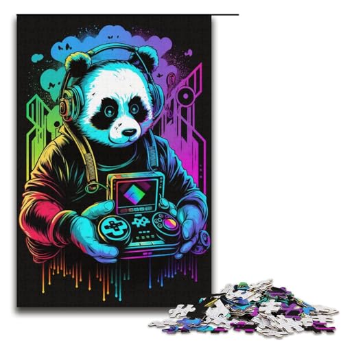1000-teiliges Panda-Puzzle, Geschenkideen für Erwachsene, geeignet für Teenager ab 14 Jahren, Größe 38 x 26 cm von KJYMNC