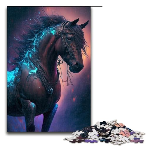 1000-teiliges Pferdepuzzle, Geschenkideen für Erwachsene, geeignet für Jugendliche ab 14 Jahren, Größe 50 x 75 cm von KJYMNC
