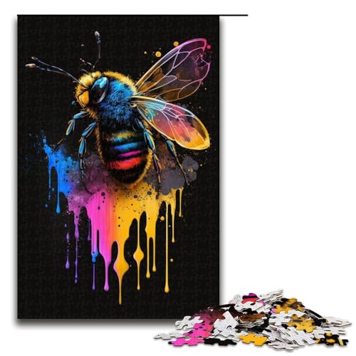 1000-teiliges Puzzle, Bienenmalerei, Puzzle für Erwachsene, Holzpuzzle, interessanter Stressabbau, Größe 50 x 75 cm 1000-teiliges Puzzle, Bienenmalerei, Puzzle für Erwachsene, Holzpuzzle, interessanter Stressabbau, Größe 50 x 75 cm von KJYMNC