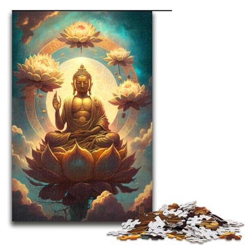 1000-teiliges Puzzle, Buddha-Puzzle für Erwachsene, Holzpuzzle, interessanter Stressabbau, Größe 50 x 75 cm 1000-teiliges Puzzle, Buddha-Puzzle für Erwachsene, Holzpuzzle, interessanter Stressabbau, Größe 50 x 75 cm von KJYMNC
