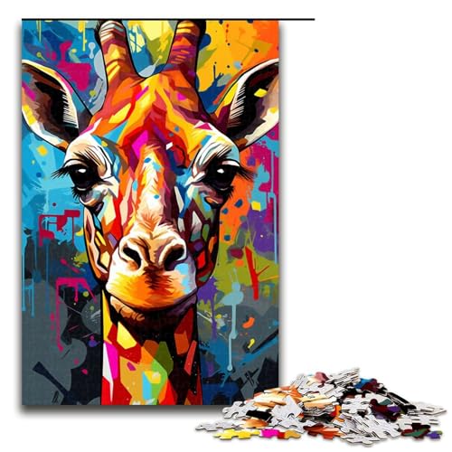 1000-teiliges Puzzle, Bunte Giraffe, Puzzle für Kinder, Holzpuzzle, Größe 50 x 75 cm 1000-teiliges Puzzle, Bunte Giraffe, Puzzle für Kinder, Holzpuzzle, Größe 50 x 75 cm von KJYMNC