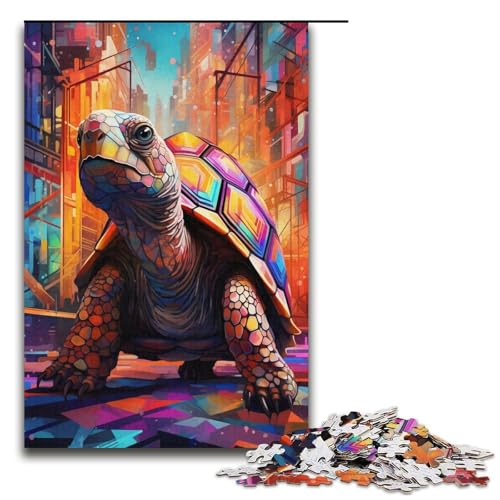 1000-teiliges Puzzle, Bunte Schildkröte, Puzzle für Erwachsene und Kinder, Papppuzzle, Lernspiel, Herausforderungsspielzeug, Größe 38 x 26 cm 1000-teiliges Puzzle, Bunte Schildkröte, Puzzle für Erwachsene und Kinder, Papppuzzle, Lernspiel, Herausforderungsspielzeug, Größe 38 x 26 cm von KJYMNC