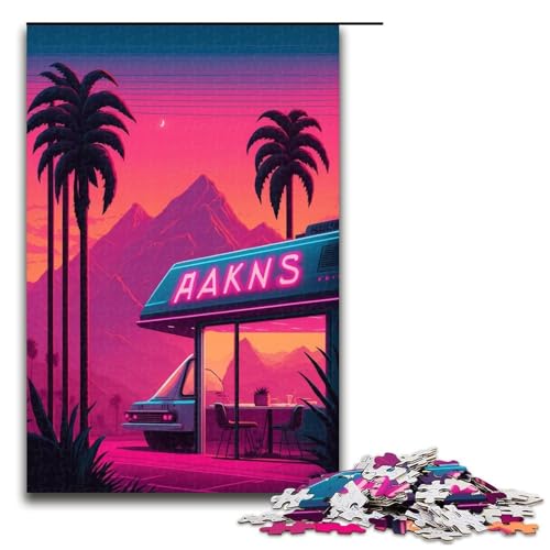 1000-teiliges Puzzle, Retro-Straßenszene, Puzzle für Erwachsene und Kinder, Holzpuzzle, Lernspiel, Herausforderungsspielzeug, Größe 50 x 75 cm 1000-teiliges Puzzle, Retro-Straßenszene, Puzzle für Erwachsene und Kinder, Holzpuzzle, Lernspiel, Herausforderungsspielzeug, Größe 50 x 75 cm von KJYMNC