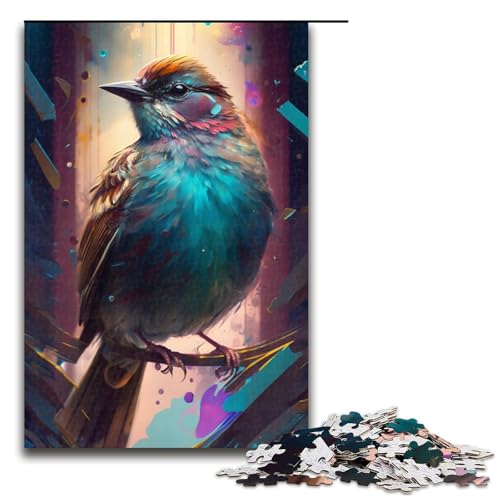 1000-teiliges Puzzle, Spatzenvogel, Puzzle für Erwachsene und Kinder, Holzpuzzle, Lernspiel, Herausforderungsspielzeug, Größe 50 x 75 cm von KJYMNC