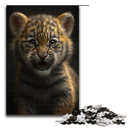1000-teiliges Puzzle, Tigerbaby-Puzzle für Erwachsene, Holzpuzzle, interessanter Stressabbau, Größe 50 x 75 cm 1000-teiliges Puzzle, Tigerbaby-Puzzle für Erwachsene, Holzpuzzle, interessanter Stressabbau, Größe 50 x 75 cm von KJYMNC