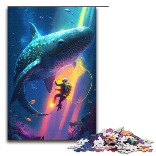 1000-teiliges Puzzle, Wal-Puzzle für Erwachsene, Holzpuzzle, anspruchsvolles Spiel, Größe 50 x 75 cm 1000-teiliges Puzzle, Wal-Puzzle für Erwachsene, Holzpuzzle, anspruchsvolles Spiel, Größe 50 x 75 cm von KJYMNC