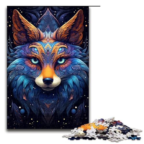1000-teiliges Puzzle, bunter Fuchs, Holzpuzzle, tolles Geschenk für Erwachsene, Größe 50 x 75 cm 1000-teiliges Puzzle, bunter Fuchs, Holzpuzzle, tolles Geschenk für Erwachsene, Größe 50 x 75 cm von KJYMNC