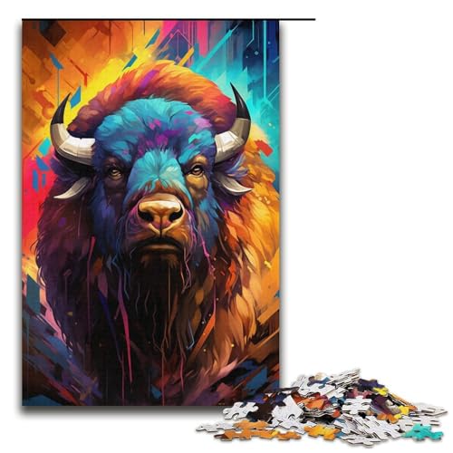1000-teiliges Puzzle, buntes Büffel-Puzzle für Erwachsene und Kinder, Papppuzzle, Lernspiel, Herausforderungsspielzeug, Größe 38 x 26 cm 1000-teiliges Puzzle, buntes Büffel-Puzzle für Erwachsene und Kinder, Papppuzzle, Lernspiel, Herausforderungsspielzeug, Größe 38 x 26 cm von KJYMNC