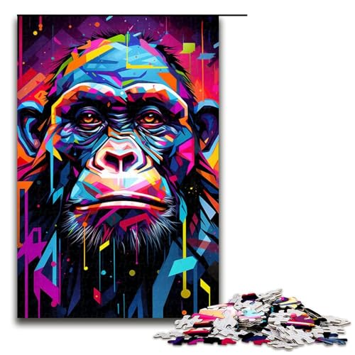1000-teiliges Puzzle, buntes Gorilla-Puzzle für Erwachsene, Holzpuzzle, interessanter Stressabbau, Größe 50 x 75 cm 1000-teiliges Puzzle, buntes Gorilla-Puzzle für Erwachsene, Holzpuzzle, interessanter Stressabbau, Größe 50 x 75 cm von KJYMNC