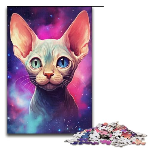 1000-teiliges Puzzle, buntes Katzen-Puzzle für Erwachsene, Papppuzzle, interessanter Stressabbau, Größe 38 x 26 cm 1000-teiliges Puzzle, buntes Katzen-Puzzle für Erwachsene, Papppuzzle, interessanter Stressabbau, Größe 38 x 26 cm von KJYMNC