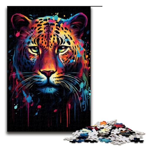 1000-teiliges Puzzle, buntes Leoparden-Puzzle für Kinder, Holzpuzzle, Größe 50 x 75 cm 1000-teiliges Puzzle, buntes Leoparden-Puzzle für Kinder, Holzpuzzle, Größe 50 x 75 cm von KJYMNC