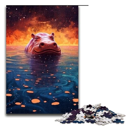 1000-teiliges Puzzle, buntes Nilpferd-Puzzle für Erwachsene, Holzpuzzle, interessanter Stressabbau, Größe 50 x 75 cm 1000-teiliges Puzzle, buntes Nilpferd-Puzzle für Erwachsene, Holzpuzzle, interessanter Stressabbau, Größe 50 x 75 cm von KJYMNC