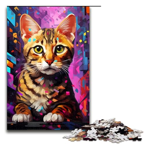 1000-teiliges Puzzle, buntes Ozelot-Puzzle für Erwachsene und Kinder, Holzpuzzle, Lernspiel, Herausforderungsspielzeug, Größe 50 x 75 cm 1000-teiliges Puzzle, buntes Ozelot-Puzzle für Erwachsene und Kinder, Holzpuzzle, Lernspiel, Herausforderungsspielzeug, Größe 50 x 75 cm von KJYMNC